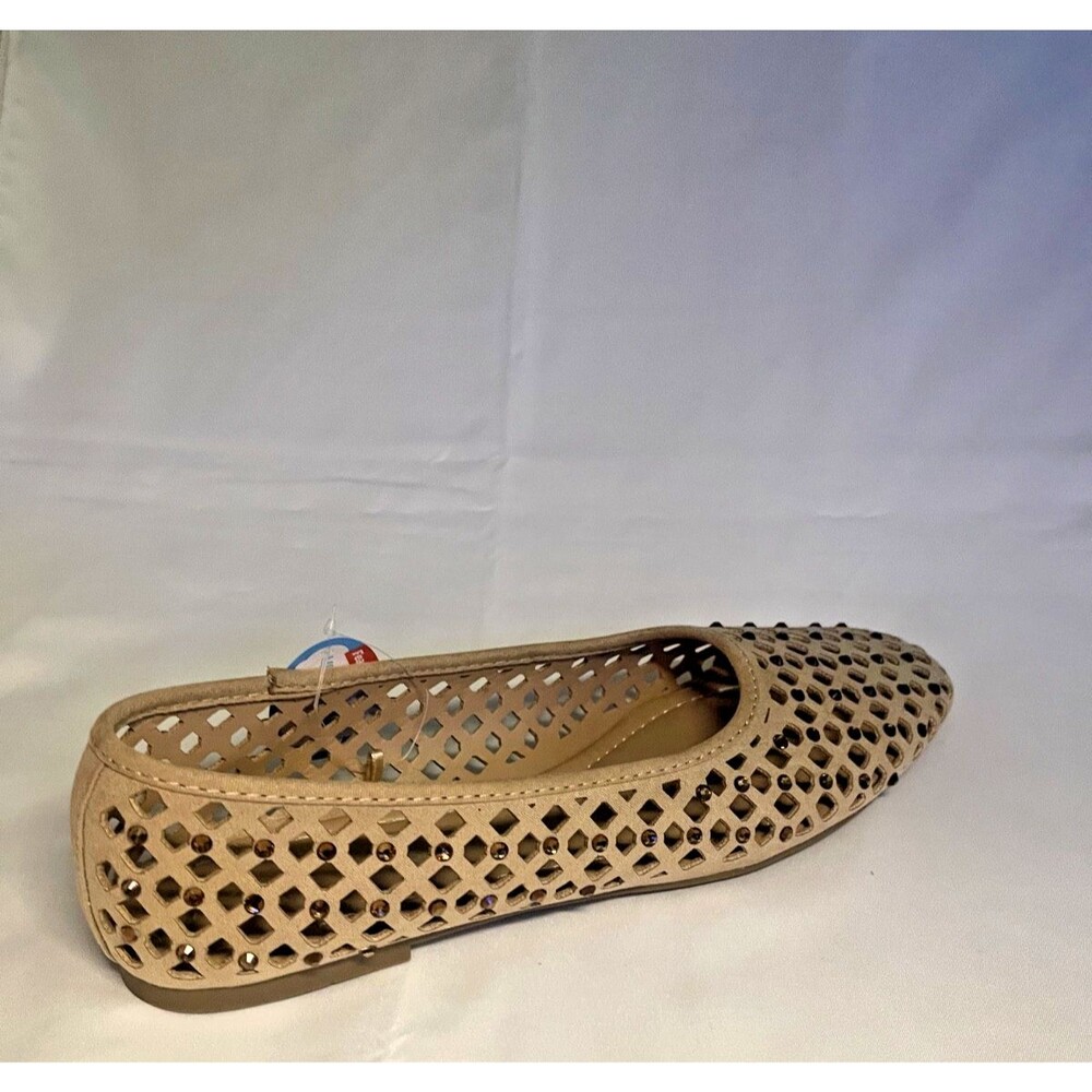 SEYCHELLES Foam-Rhinestones Women's SZ 10 Flat Beige Shoes Diamond-Shaped